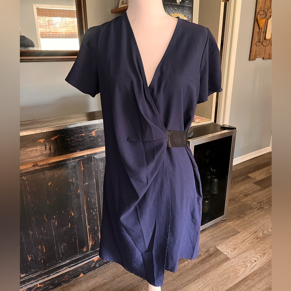 Navy wrap dress
